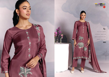 Star Rangati Prints Pure Silk Pant Style Suits Wholesaler
