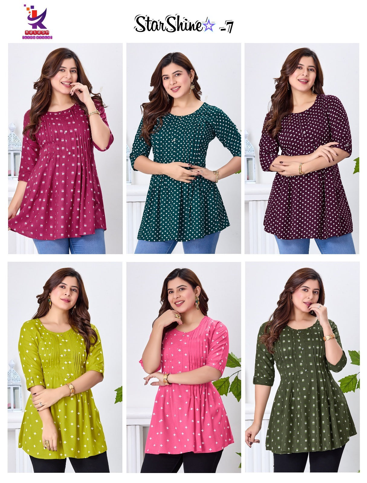 Star Shine 7 Mlm Kalash Lifestyle Rayon 14Kg Fancy Tops Supplier