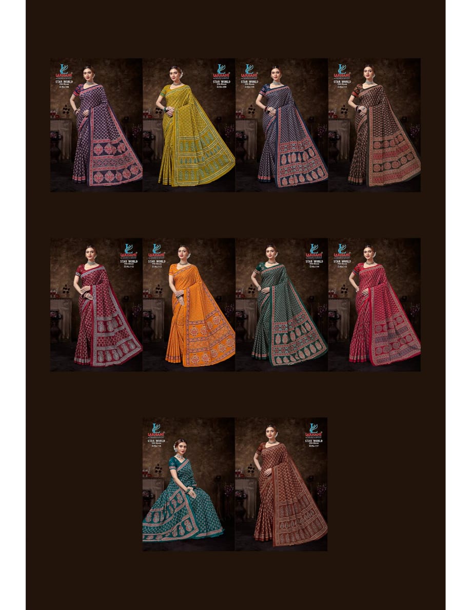 Star World Lakhani Cotton Sarees Exporter India