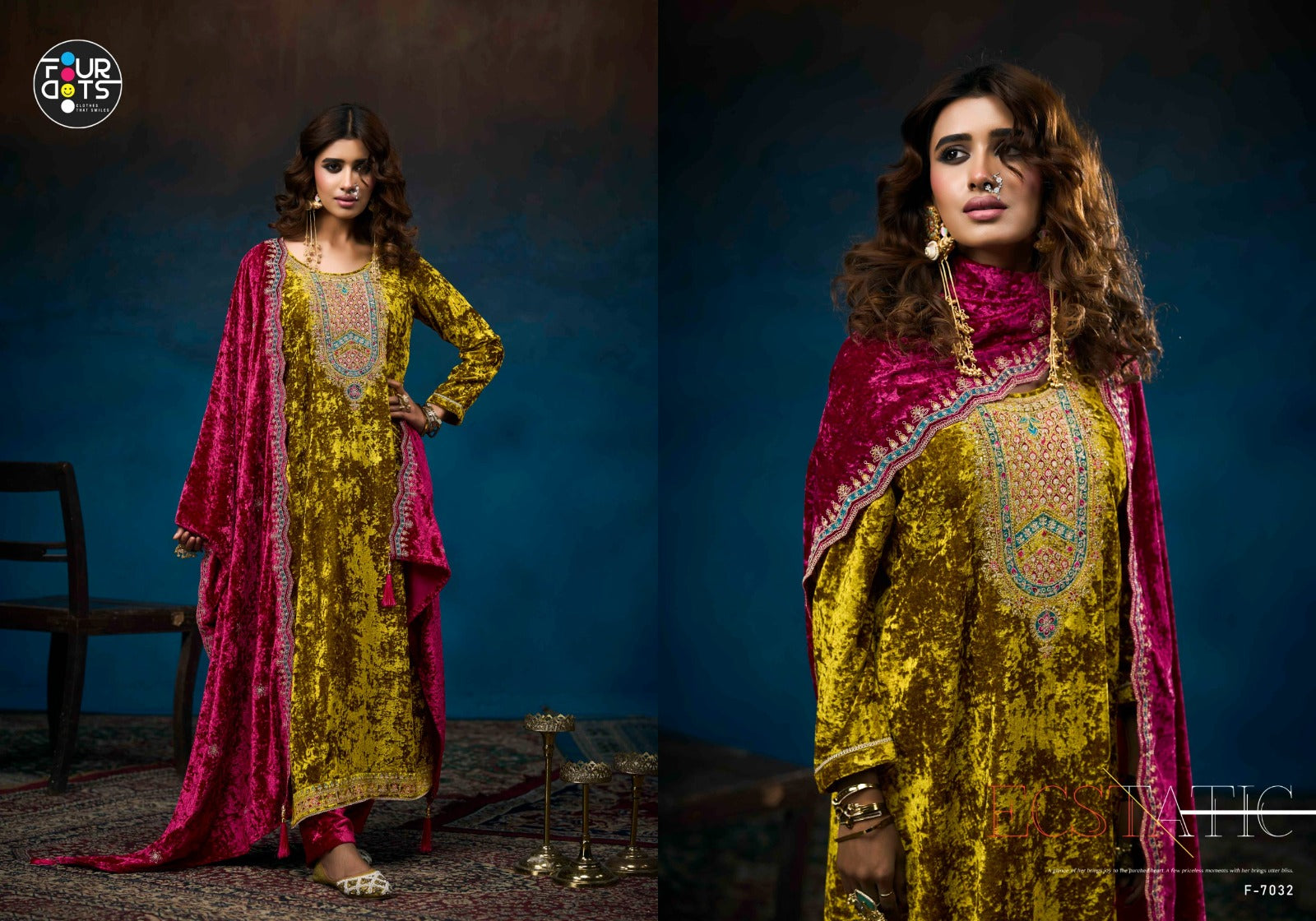 Starblast Four Dots Velvet Suits Exporter