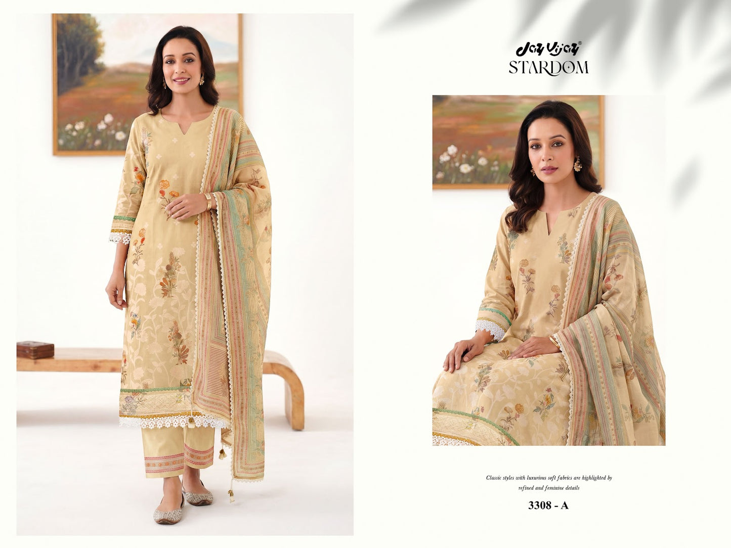 Stardom Jay Vijay Mal Chanderi Pant Style Suits Exporter