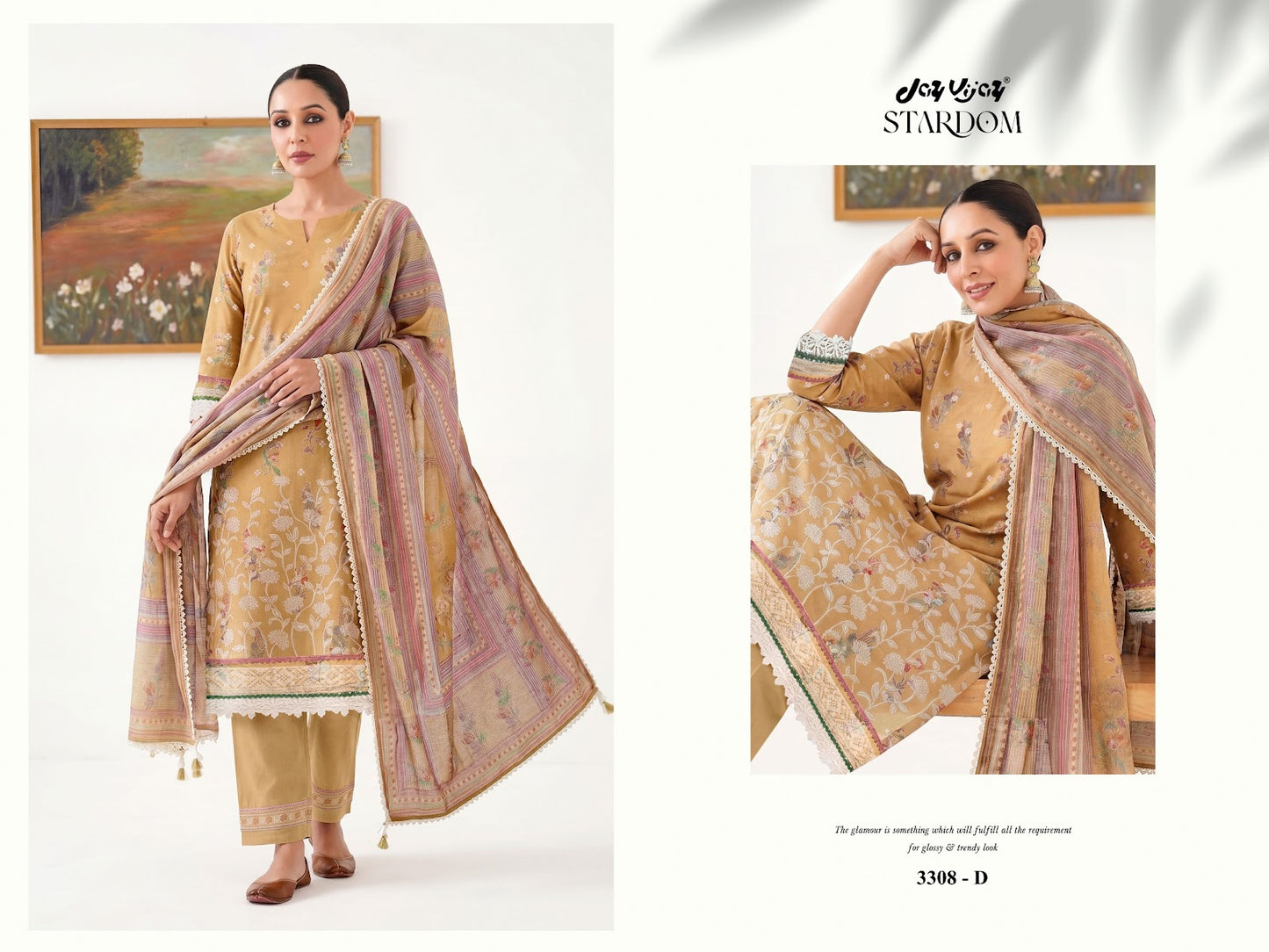 Stardom Jay Vijay Mal Chanderi Pant Style Suits Exporter
