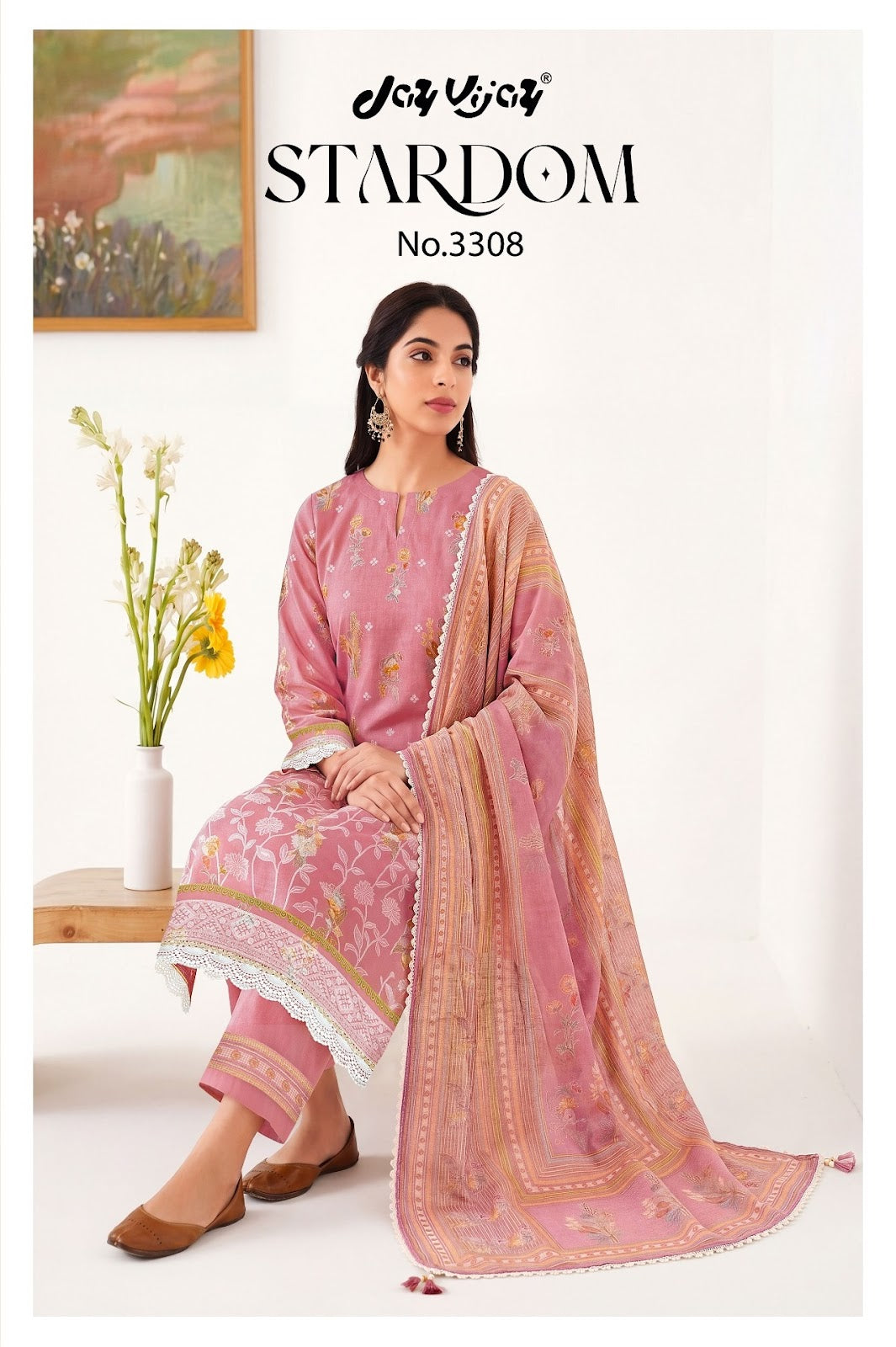 Stardom Jay Vijay Mal Chanderi Pant Style Suits Exporter