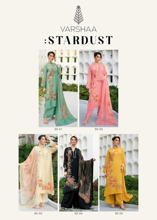 Stardust Varshaa Viscose Organza Plazzo Style Suits Manufacturer Gujarat