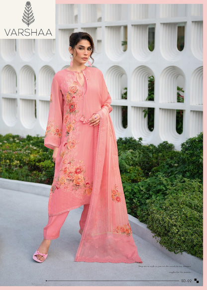 Stardust Varshaa Viscose Organza Plazzo Style Suits Manufacturer Gujarat