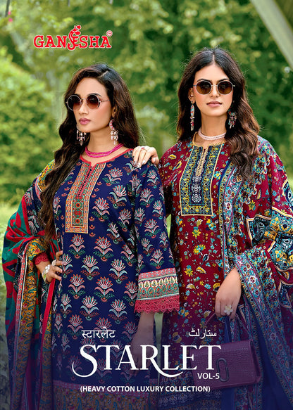 Starlet Vol 5 Ganesha Mix Cotton Karachi Salwar Suits Manufacturer