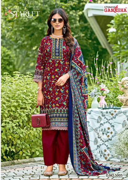 Starlet Vol 5 Ganesha Mix Cotton Karachi Salwar Suits Manufacturer