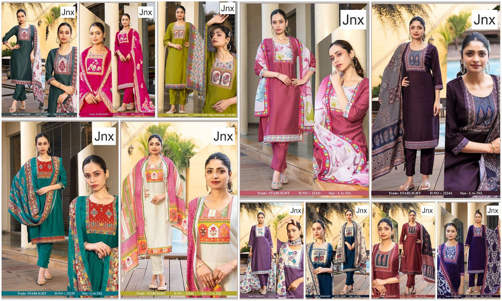 Starlight Jnx Berlin Readymade Pant Style Suits Wholesale Price