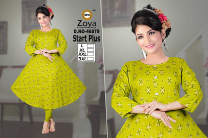 Start Plus Zoya Rayon Anarkali Kurtis Exporter