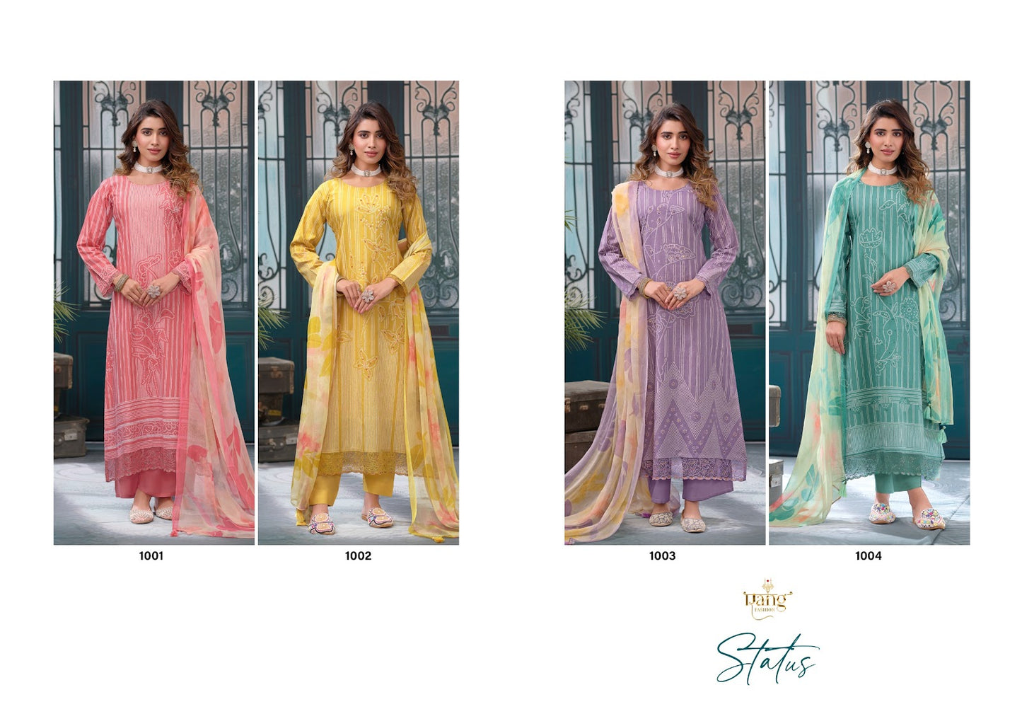 Status Rang Fashion Swiss Lawn Pant Style Suits Supplier Ahmedabad