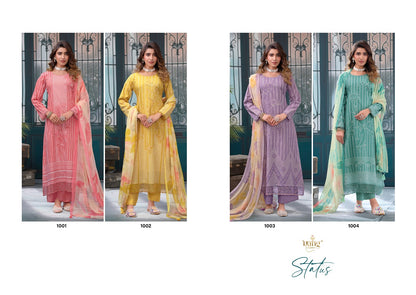 Status Rang Fashion Swiss Lawn Pant Style Suits Supplier Ahmedabad