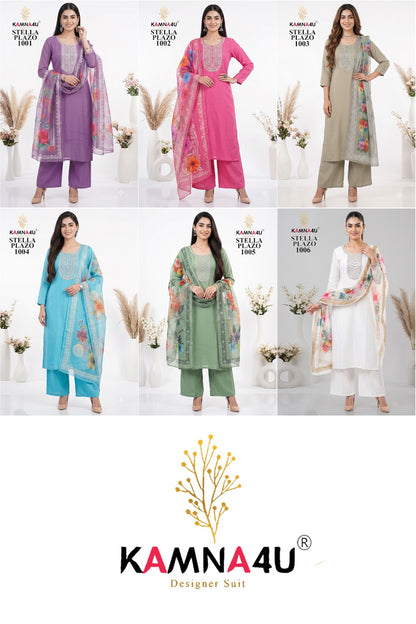 Stella Kamna4U Chanderi Readymade Plazzo Style Suits Exporter