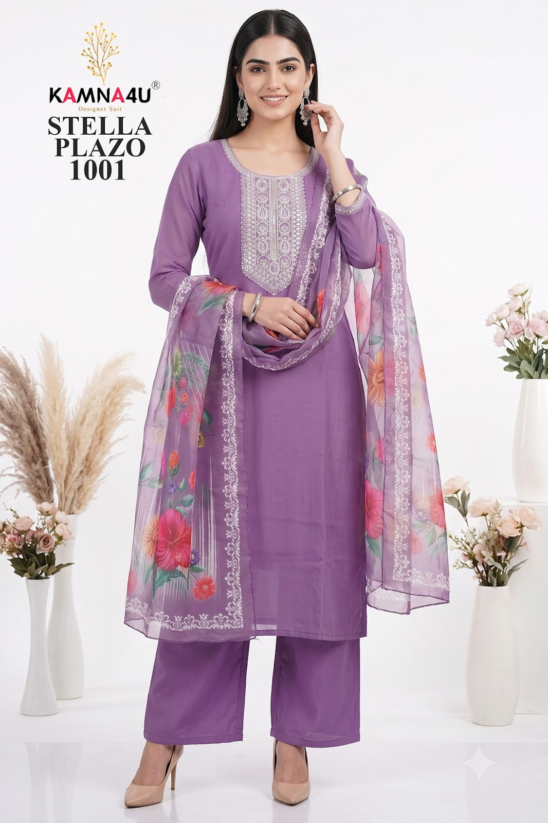 Stella Kamna4U Chanderi Readymade Plazzo Style Suits Exporter