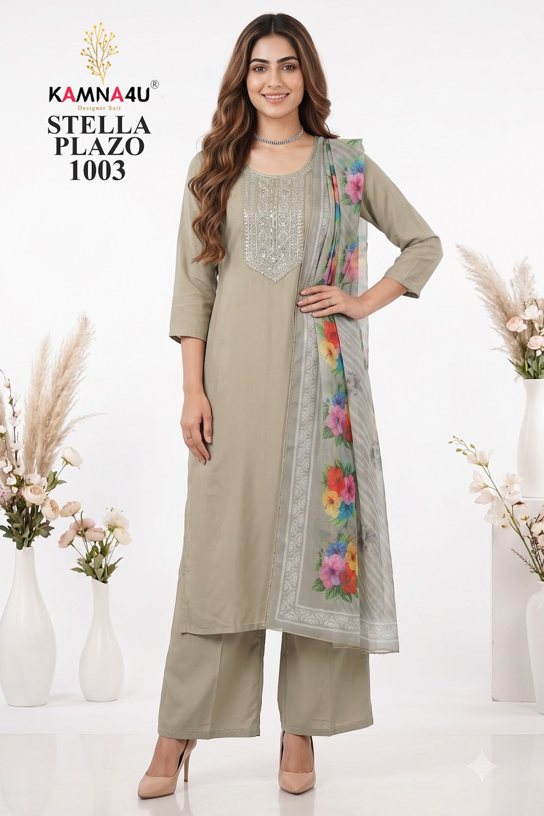 Stella Kamna4U Chanderi Readymade Plazzo Style Suits Exporter