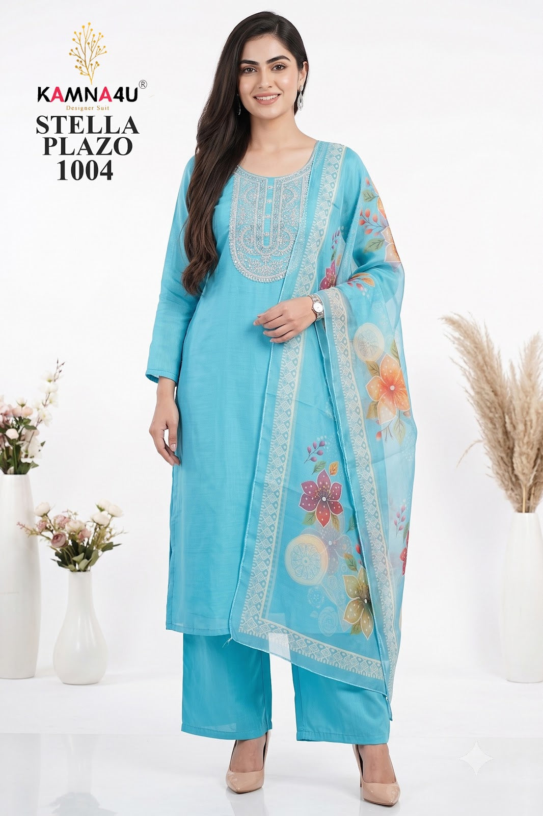 Stella Kamna4U Chanderi Readymade Plazzo Style Suits Exporter