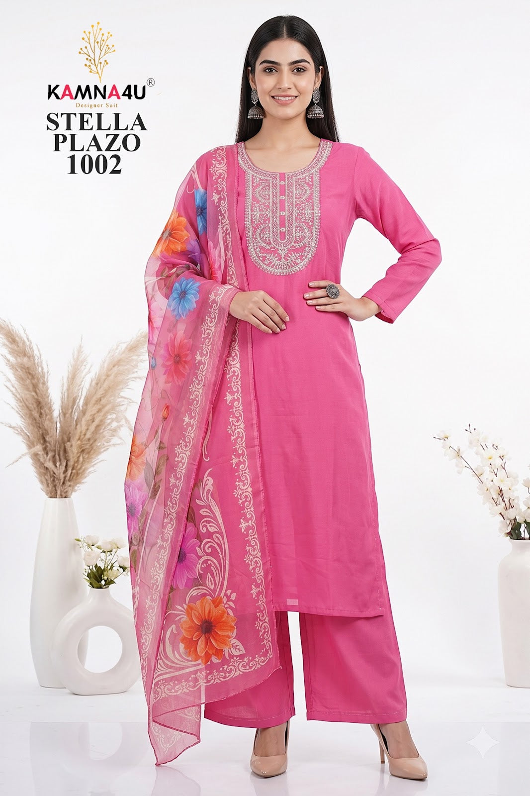 Stella Kamna4U Chanderi Readymade Plazzo Style Suits Exporter