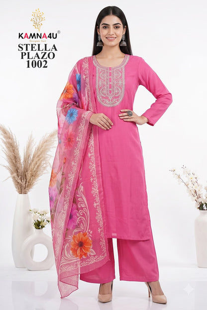 Stella Kamna4U Chanderi Readymade Plazzo Style Suits Exporter