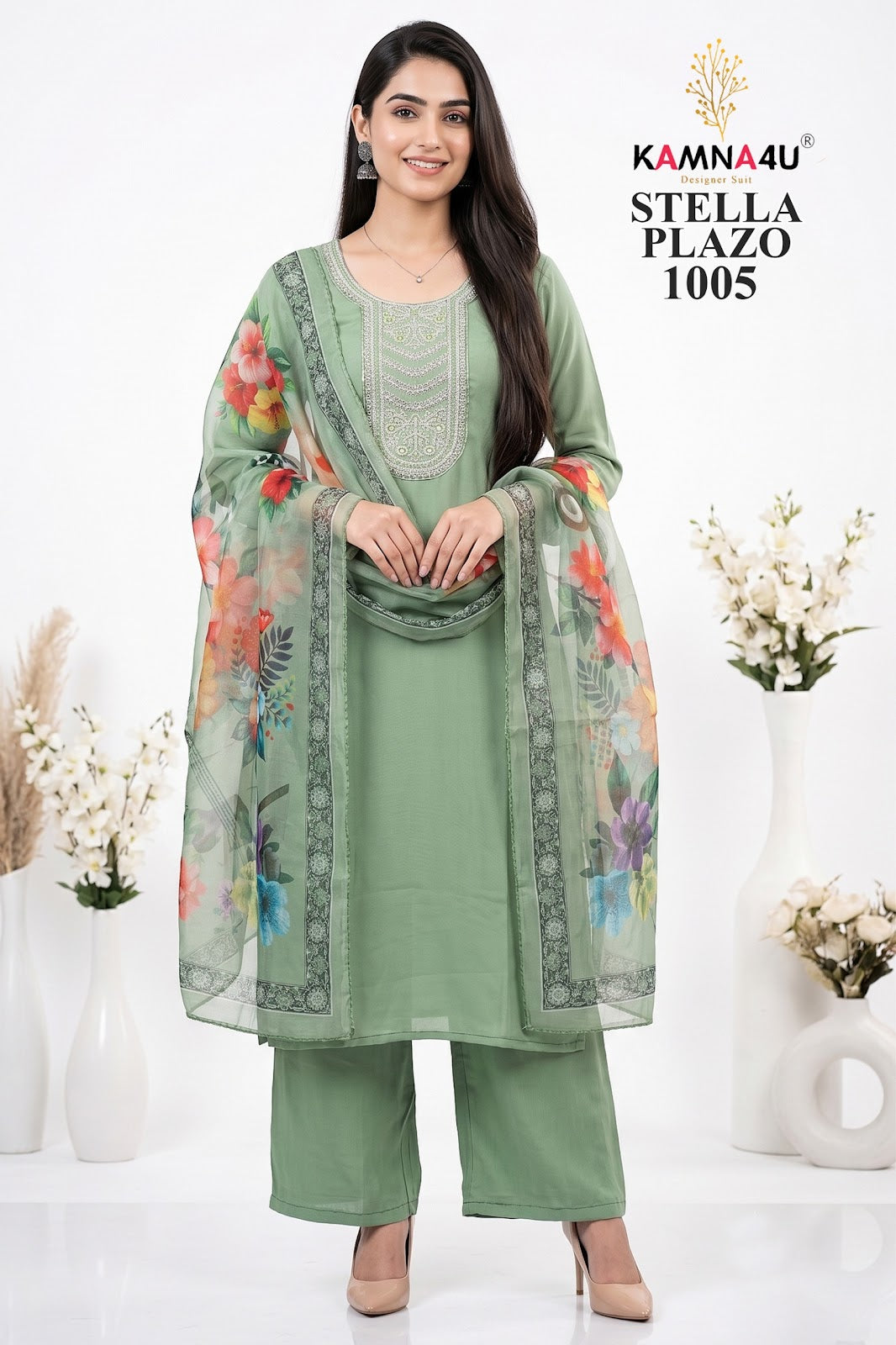 Stella Kamna4U Chanderi Readymade Plazzo Style Suits Exporter