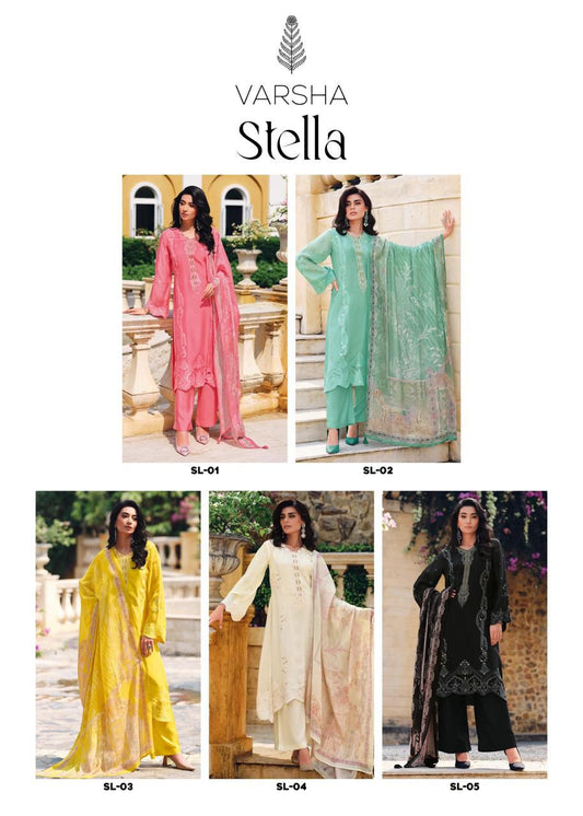 Stella Varsha Fashions Viscose Organza Pant Style Suits