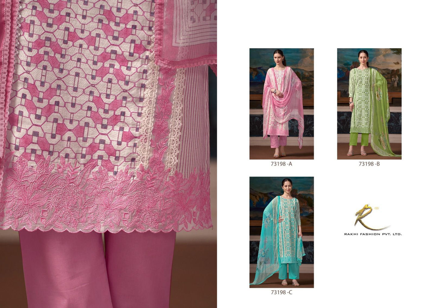 Stich In Colourful Rakhi Fashion Viscose Plazzo Style Suits Exporter Gujarat