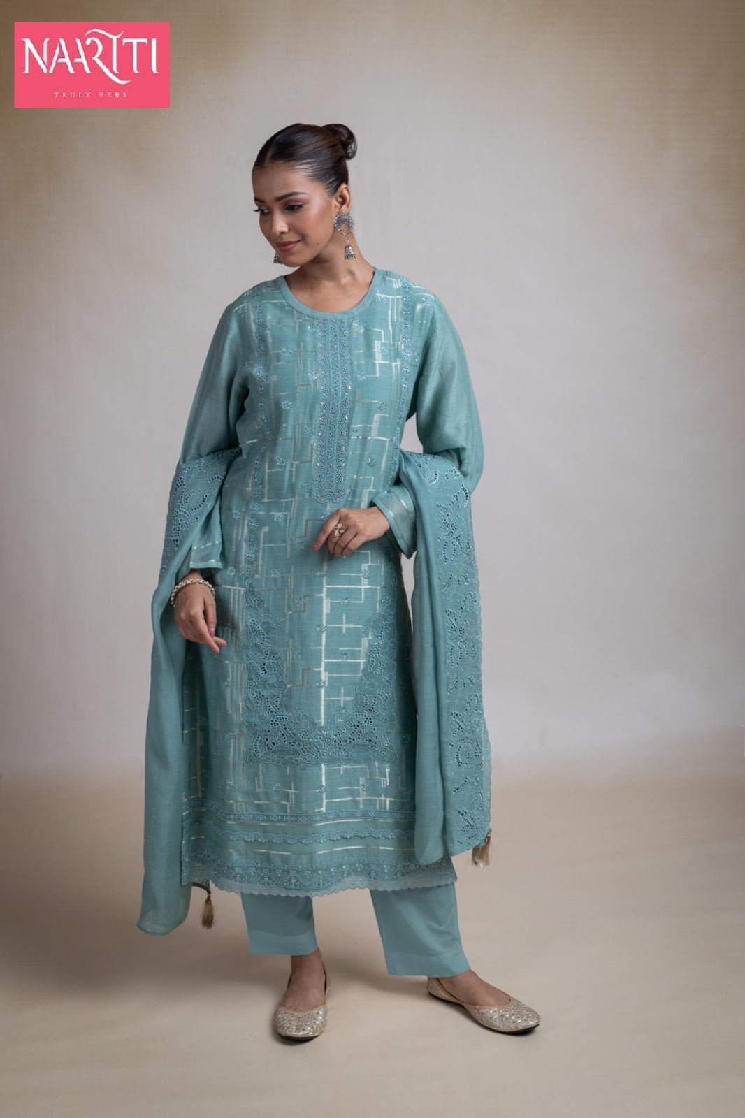 Stiyana New Naariti Silk Pant Style Suits Supplier India