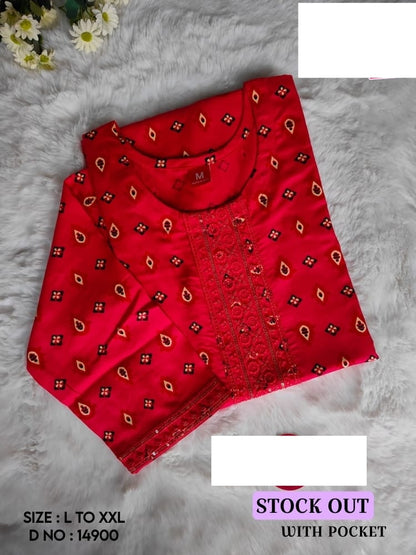 Stock Out Liva Jnx Rayon Kurti With Pocket Wholesale