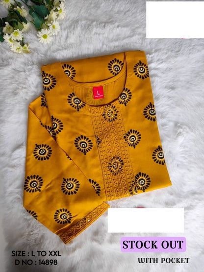 Stock Out Liva Jnx Rayon Kurti With Pocket Wholesale