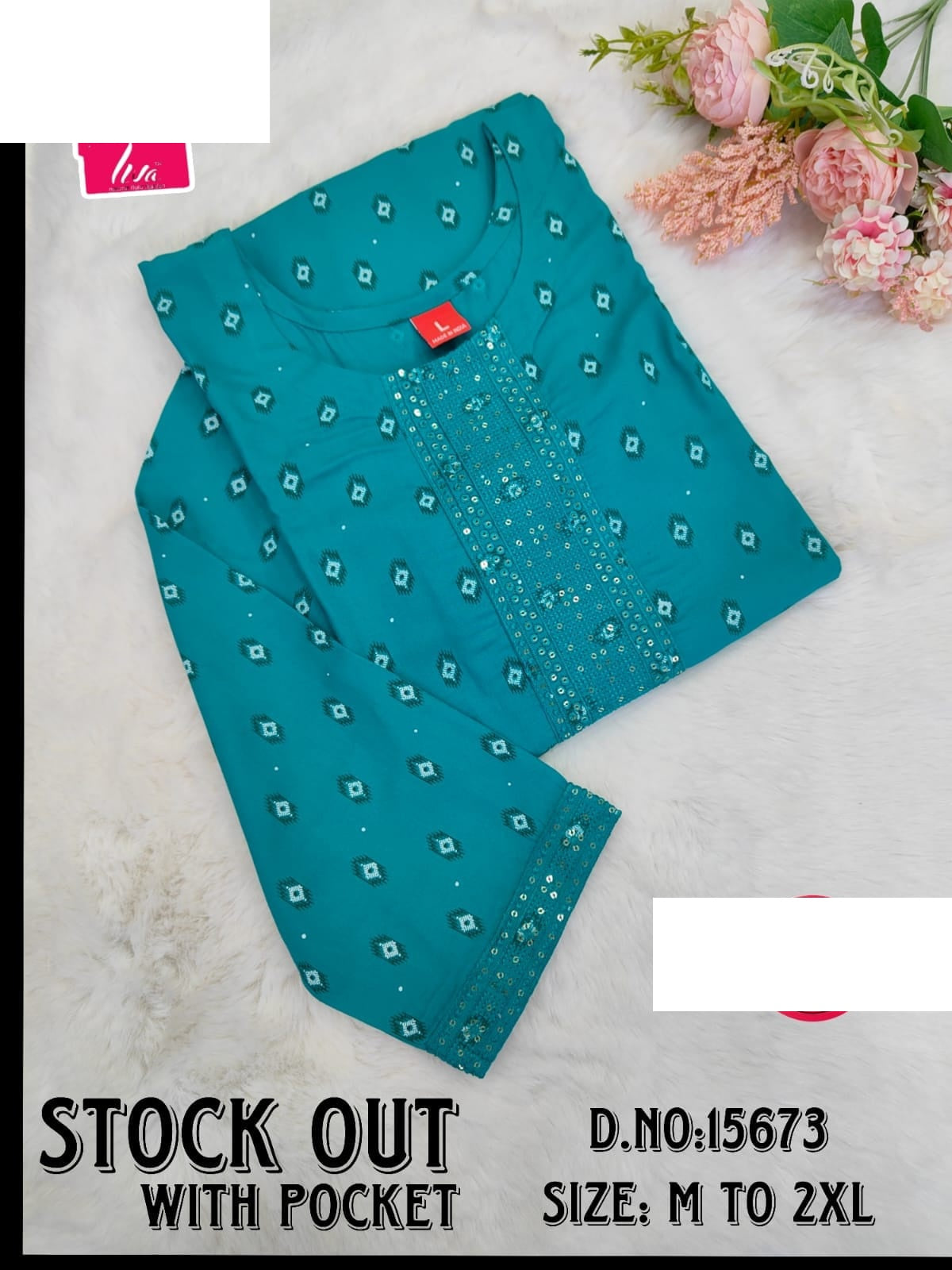 Stock Out Liva Jnx Rayon Kurti With Pocket Wholesale