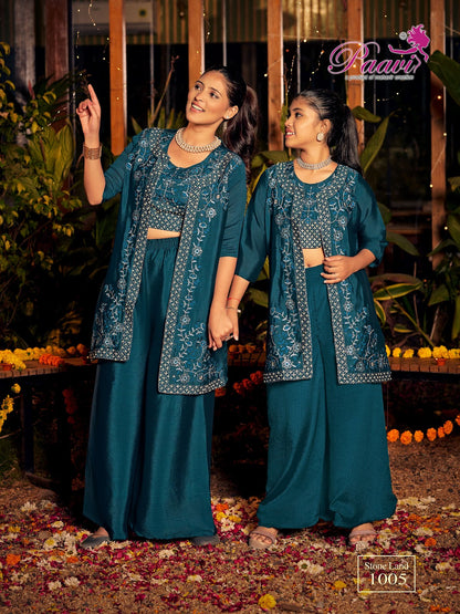 Stone Land Paavi Chinon Crop Top Shurg Palazzo Set Wholesale Price