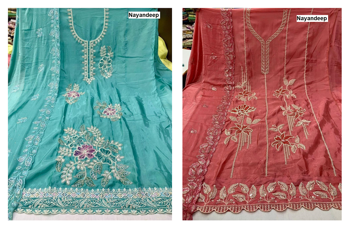 Stracy Nayandeep Organza Salwar Suits Supplier Ahmedabad