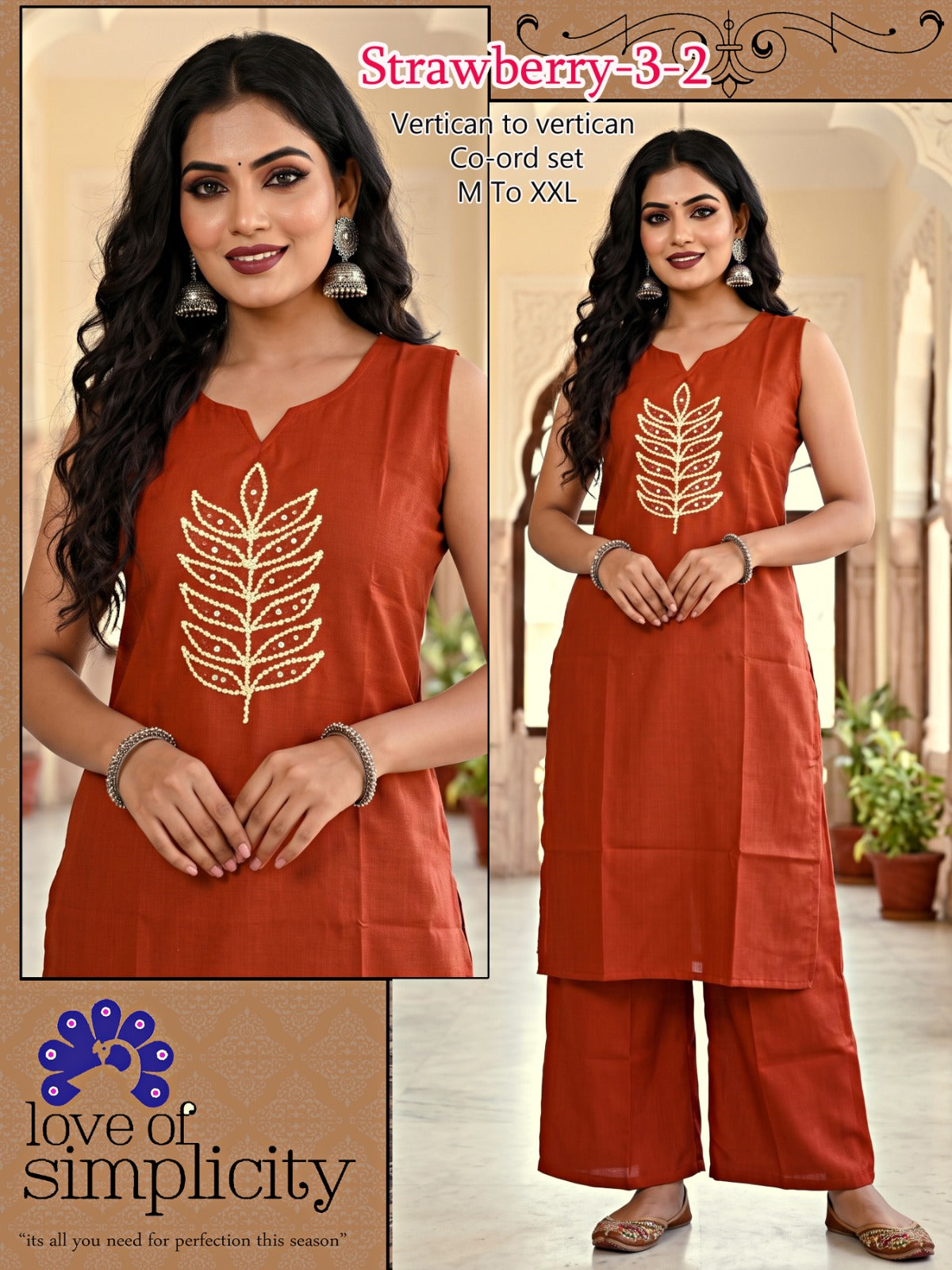Strawberry Infinity Vertican Co Ord Set Exporter India