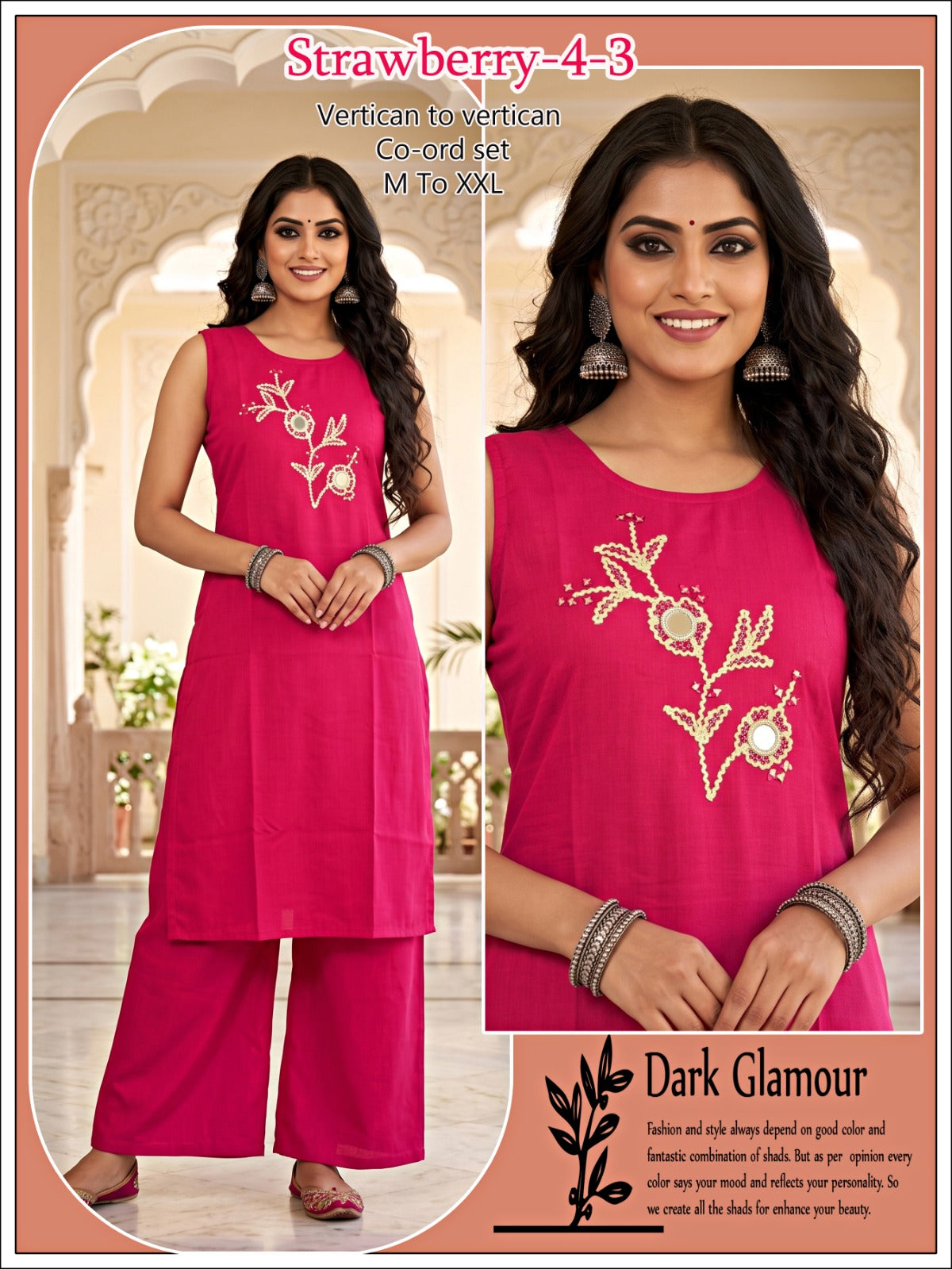 Strawberry Infinity Vertican Co Ord Set Exporter India