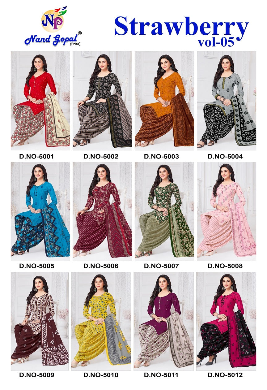 Strawberry Vol 5 Nandgopal Cotton Dress Material Exporter Ahmedabad