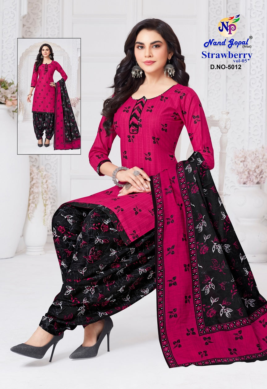 Strawberry Vol 5 Nandgopal Cotton Dress Material Exporter Ahmedabad