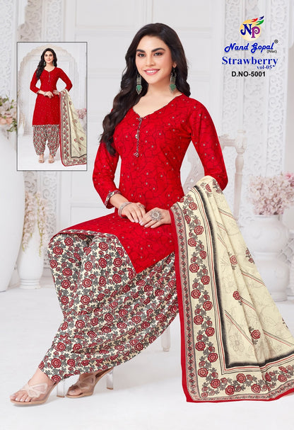 Strawberry Vol 5 Nandgopal Cotton Dress Material Exporter Ahmedabad