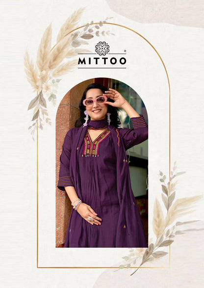 Street Wear Mittoo Chanderi Readymade Plazzo Style Suits Supplier