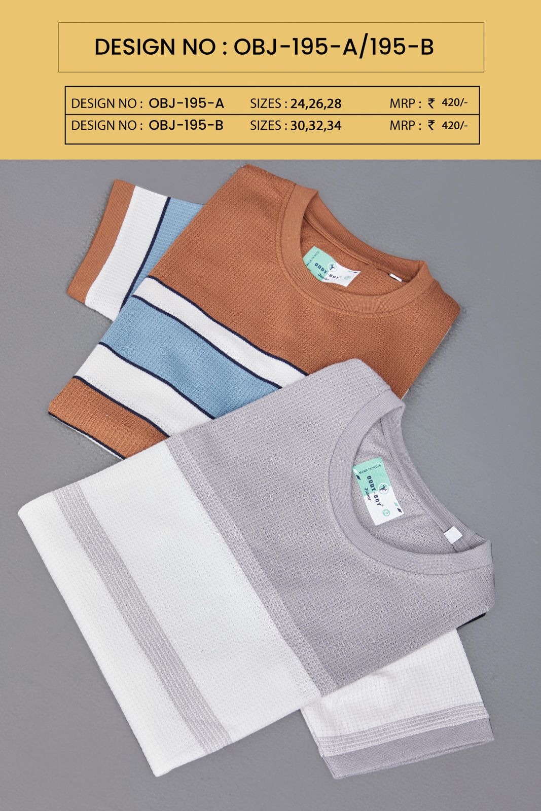 Stripes Obj 195 Oddy Boy Waffle Boys Tshirt Manufacturer Gujarat