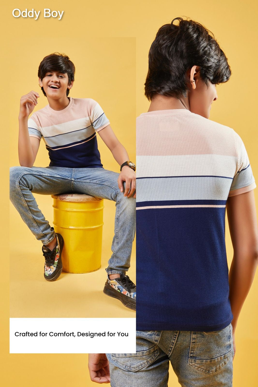 Stripes Obj 195 Oddy Boy Waffle Boys Tshirt Manufacturer Gujarat