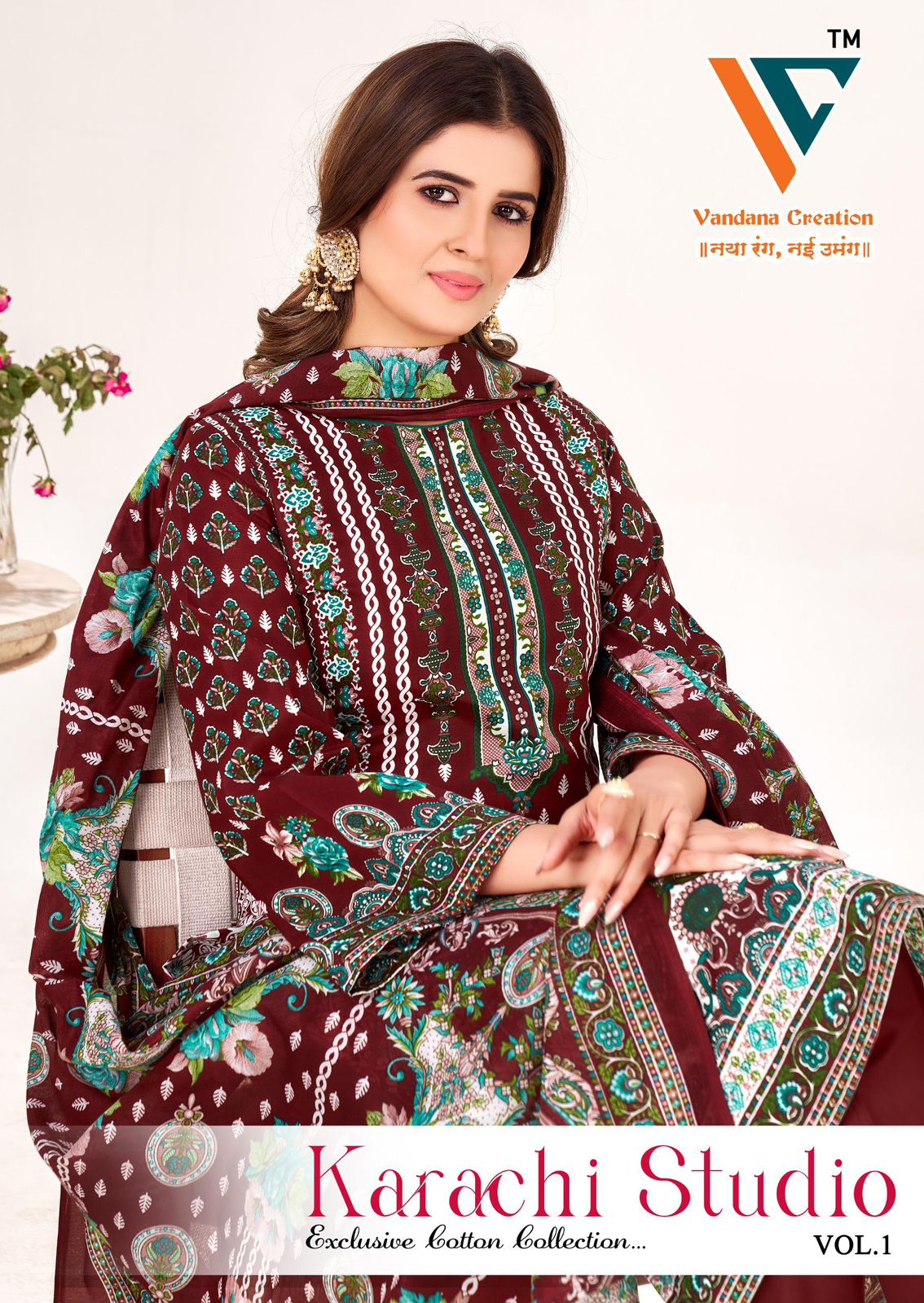 Studio Vol 1 Vandana Creation Cotton Karachi Salwar Suits Wholesaler