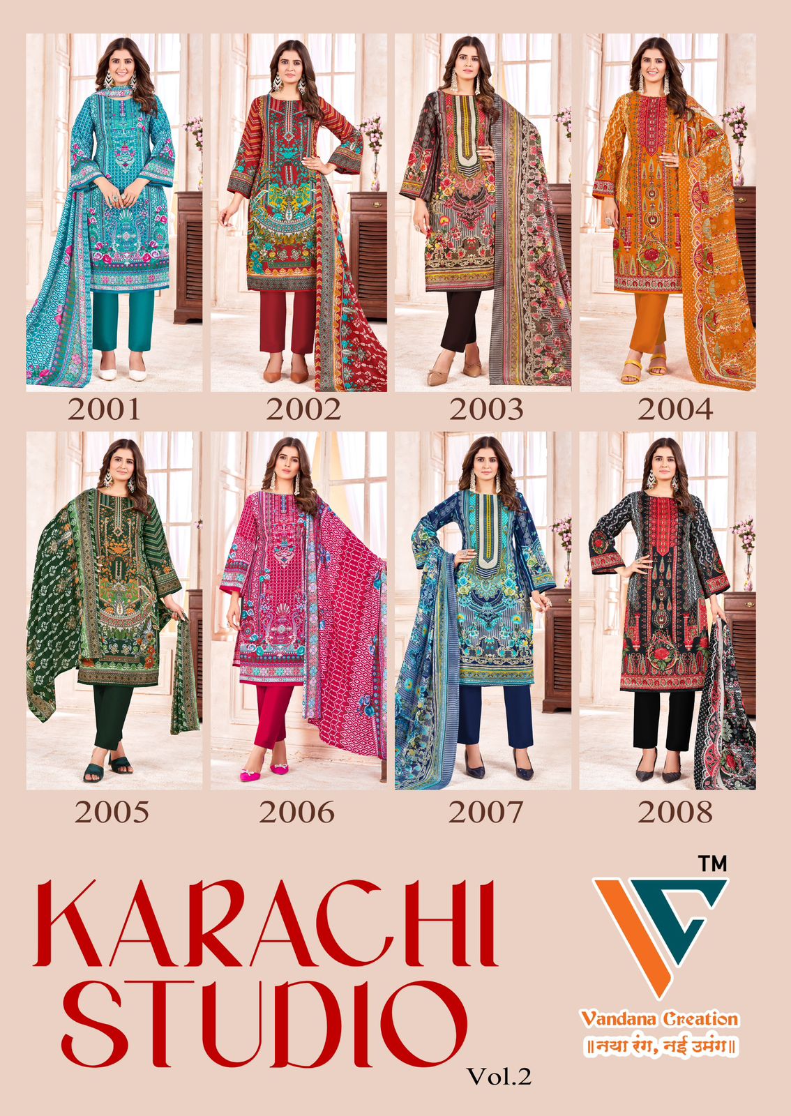 Studio Vol 2 Vandana Creation Cotton Karachi Salwar Suits Manufacturer Ahmedabad