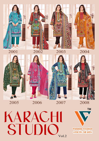 Studio Vol 2 Vandana Creation Cotton Karachi Salwar Suits Manufacturer Ahmedabad