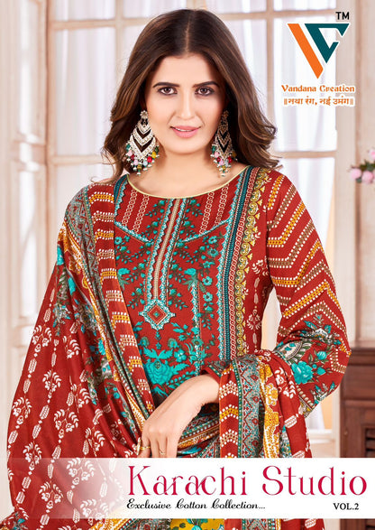 Studio Vol 2 Vandana Creation Cotton Karachi Salwar Suits Manufacturer Ahmedabad
