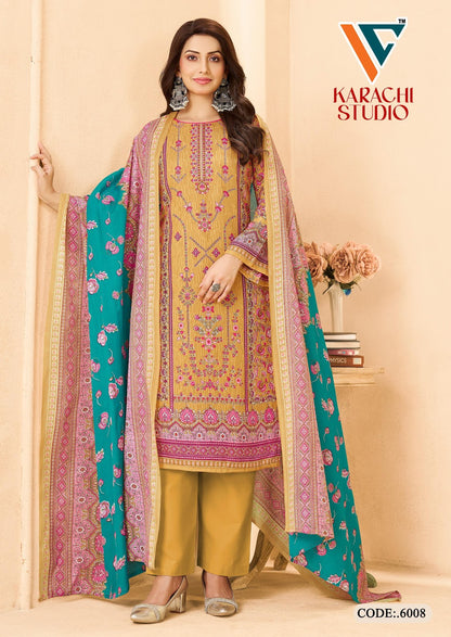 Studio Vol 6 Vandana Creation Mix Cotton Karachi Salwar Suits Exporter Ahmedabad