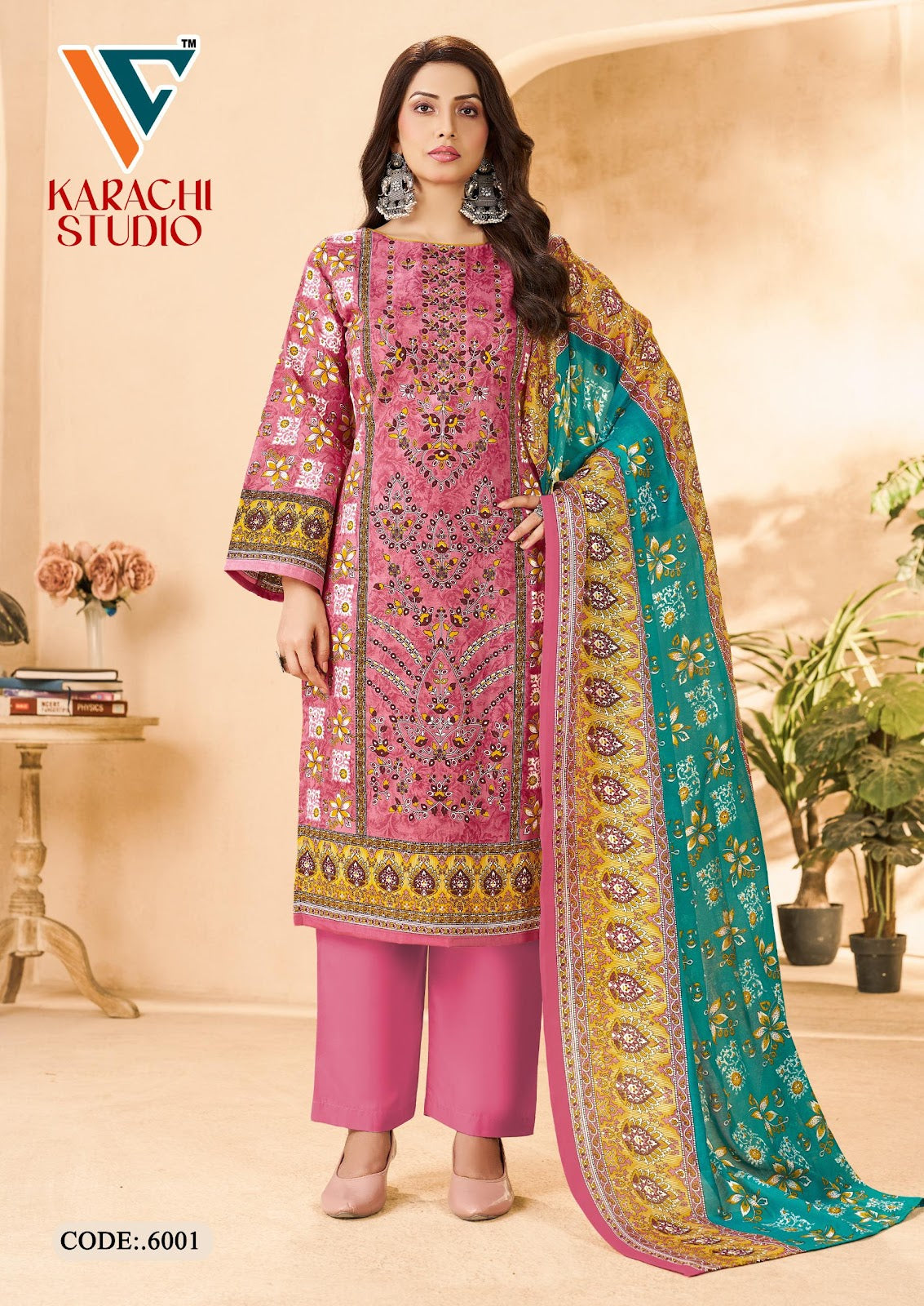 Studio Vol 6 Vandana Creation Mix Cotton Karachi Salwar Suits Exporter Ahmedabad