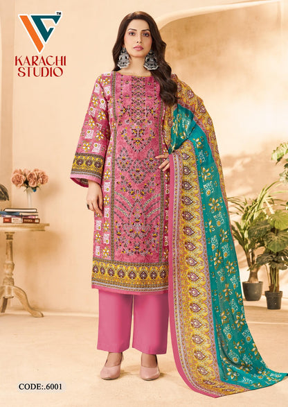 Studio Vol 6 Vandana Creation Mix Cotton Karachi Salwar Suits Exporter Ahmedabad
