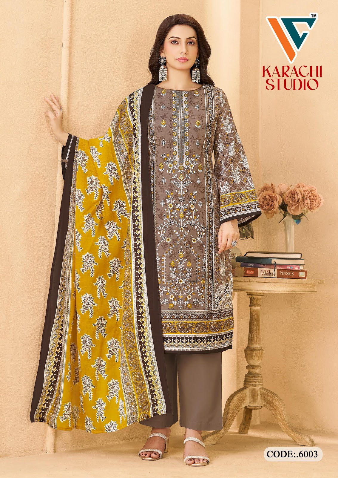 Studio Vol 6 Vandana Creation Mix Cotton Karachi Salwar Suits Exporter Ahmedabad