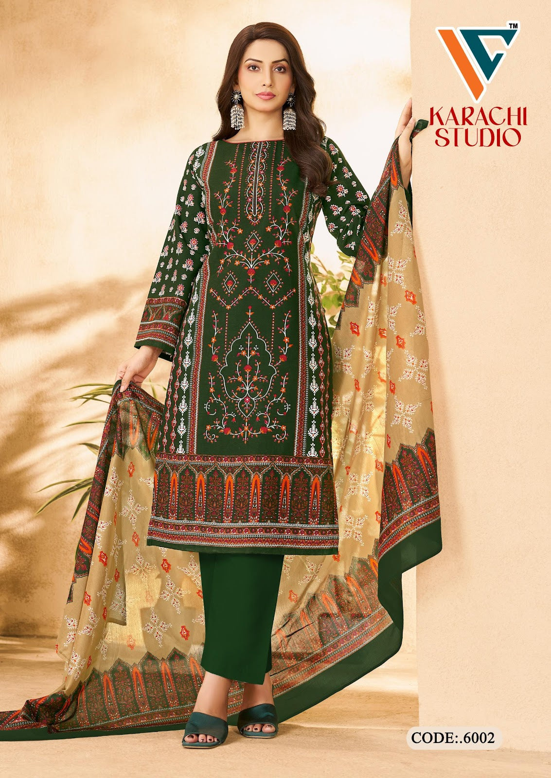 Studio Vol 6 Vandana Creation Mix Cotton Karachi Salwar Suits Exporter Ahmedabad