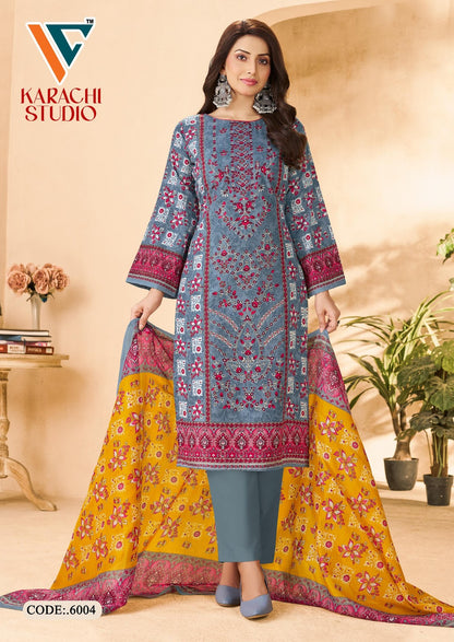 Studio Vol 6 Vandana Creation Mix Cotton Karachi Salwar Suits Exporter Ahmedabad