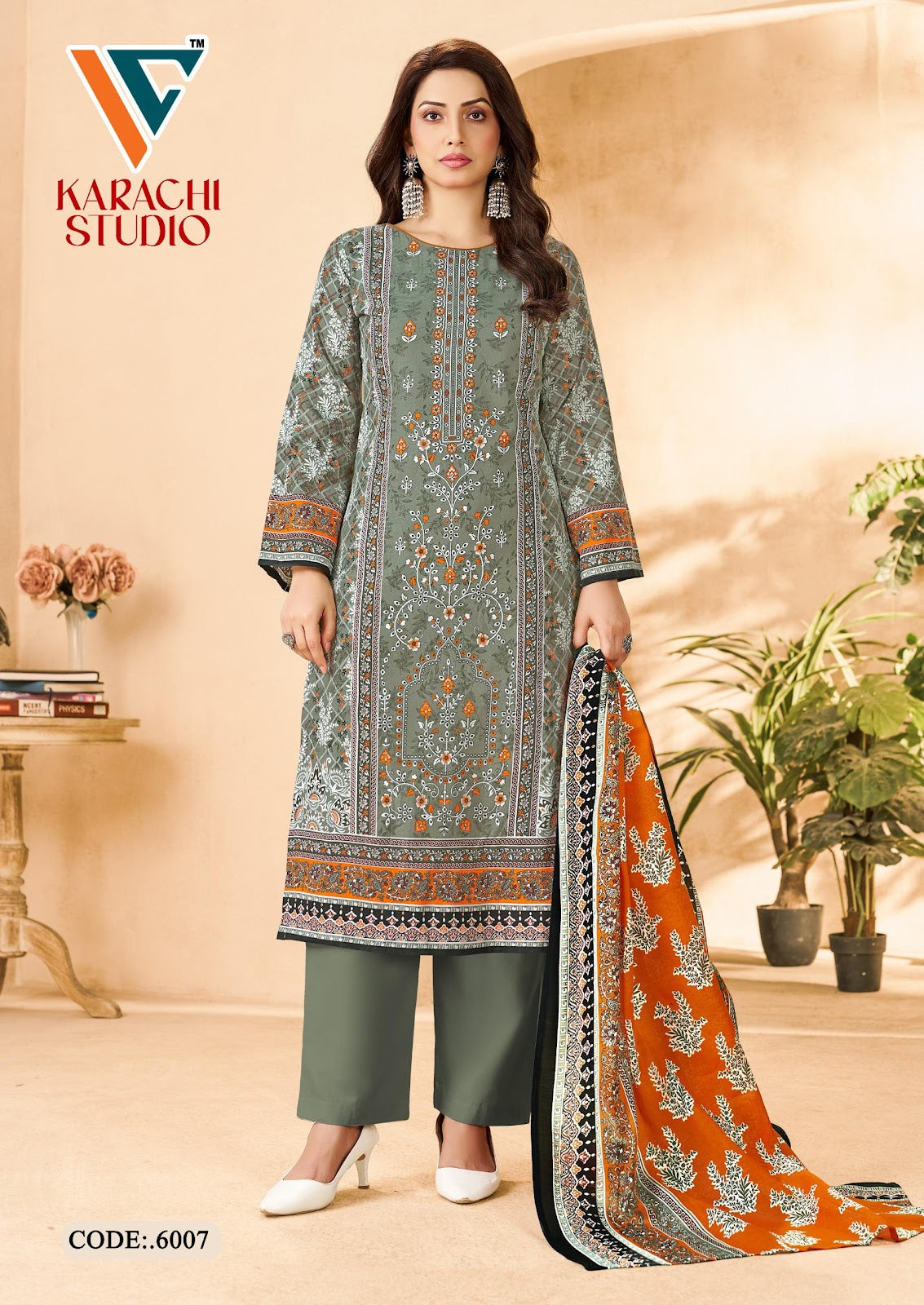 Studio Vol 6 Vandana Creation Mix Cotton Karachi Salwar Suits Exporter Ahmedabad