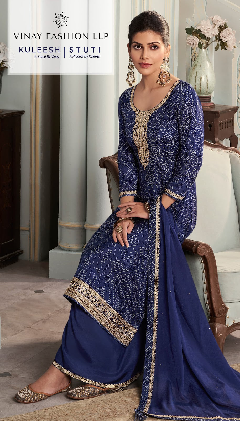 Stuti Kuleesh Vinay Fashion Llp Silk Pant Style Suits Wholesaler India